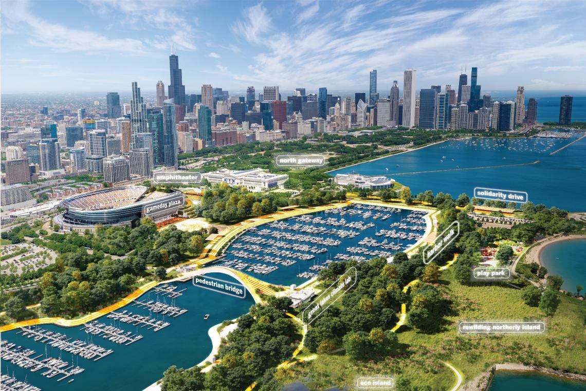 Soldier Field dome, pedestrian bridge proposed for Museum Campus