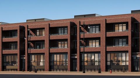 A rendering of the condo buildings proposed for 3030 W. Lawrence.